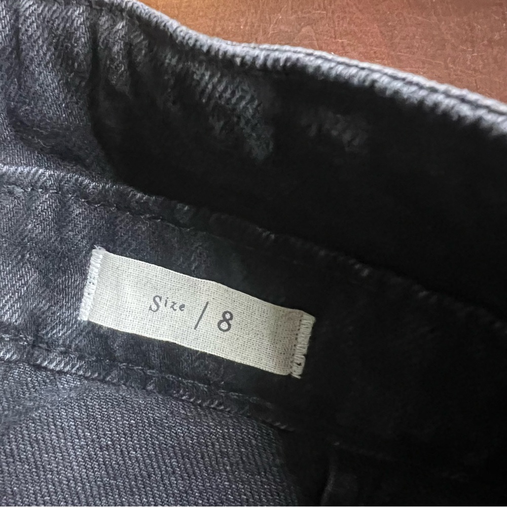 Pilcro Anthropologie Charcoal Button Down Front Skirt 8 Mini Black Denim - Picture 13 of 13